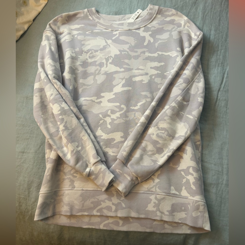 lululemon athletica Camo Sweatshirt in Cream and Gray
